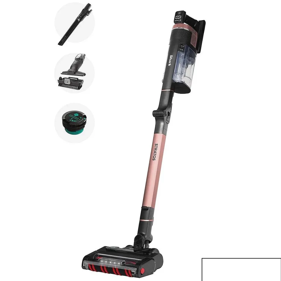 SHARK STRATOS CORDLESS STICK VACUUM WITH ANTI HAIR-WRAP POWERFINS TECHNOLOGY AND FLEXOLOGY 60 MINS - IZ400UK RRP £349