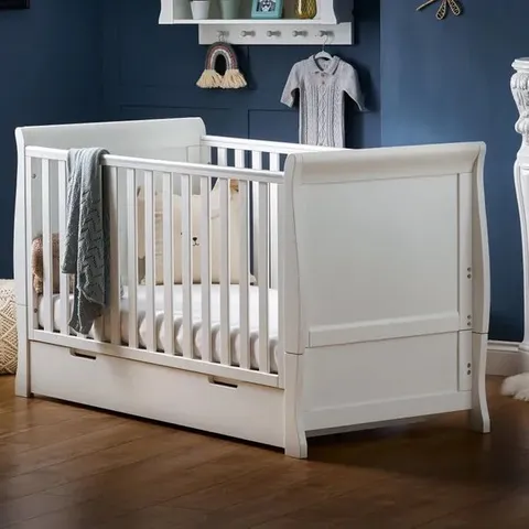 BOXED OBABY STAMFORD CLASSIC COT BED - WHITE (2 BOXES)