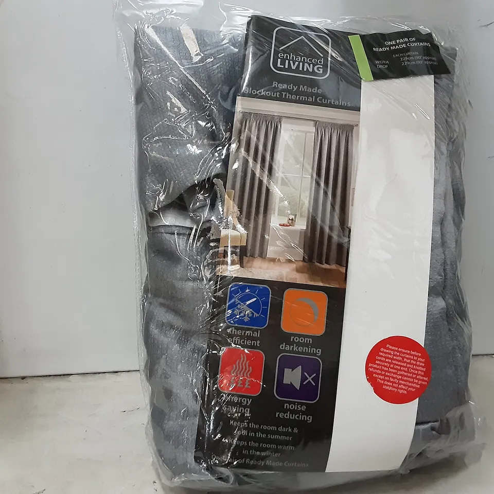 BOXED ARMINGTON PENCIL PLEAT SHEER THERMAL  CURTAIN,  GREY , 229 X 229 CM 