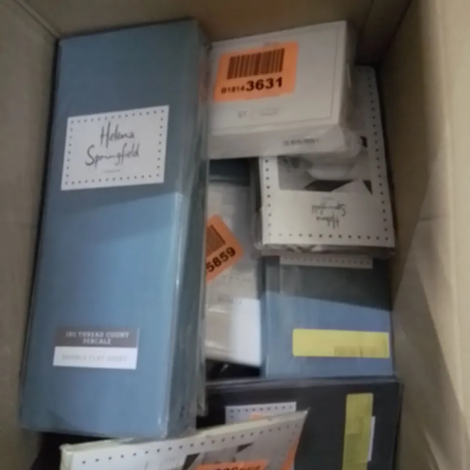 BOX CONTAINING APPROXIMATELY 15 UNITS OF BRAND NEW PILLOW CASES AND BEDDING SHEETS