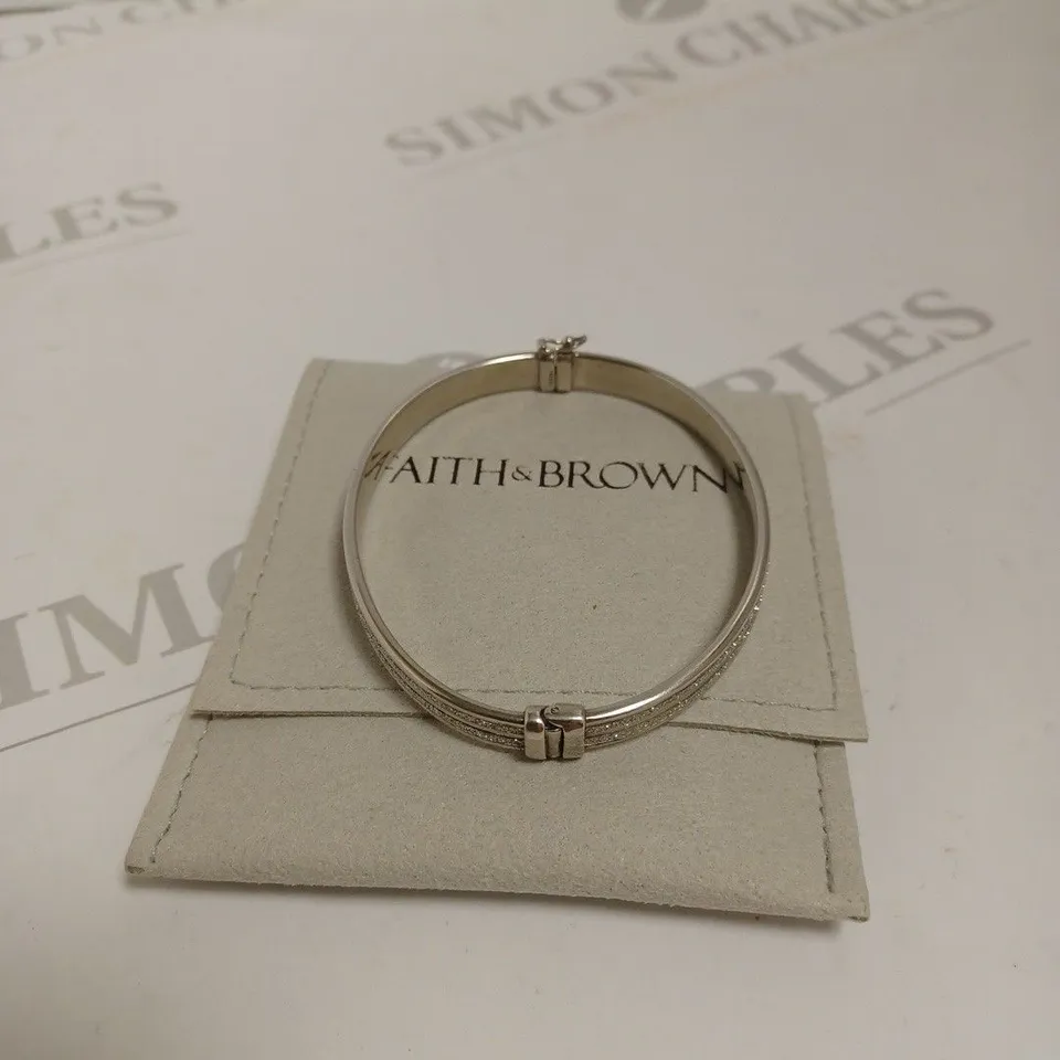 FAITH & BROWN DOUBLE STARDUST STRIP STERLING SILVER BRACLET