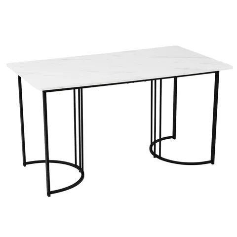 BOXED MODERN 140cm x 80cm MARBLE EFFECT DINING TABLE (1 BOX)