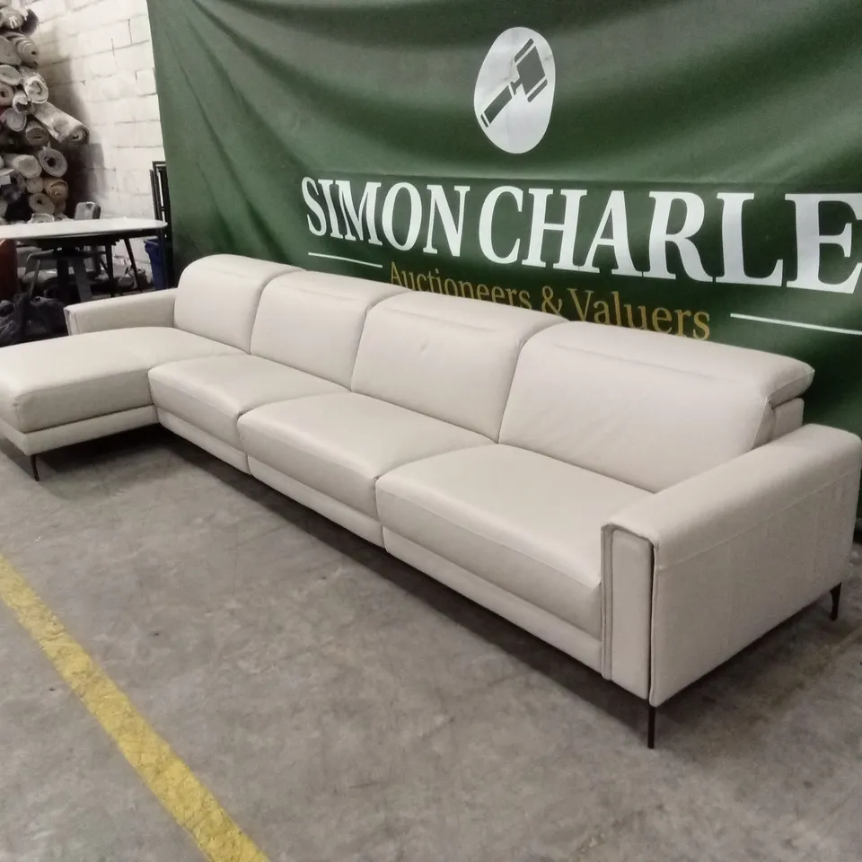 QUALITY DESIGNER ITALIAN MADE GARY LEATHER LARGE ELECTRIC RECLINER SOFA