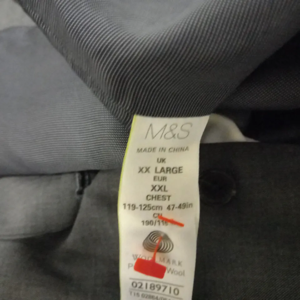 M&S FULL SUIT INCLUDING TROUSERS, SHIRT AND WAISTCOAT AND JACKET - SEE SIZES BELOW