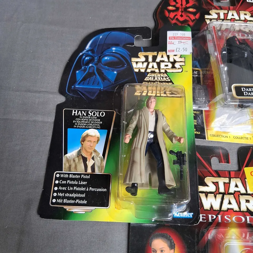 APPROXIMATELY 11 ASSORTED STAR WARS FIGURES TO INCLUDE; EPISODE 1 PADME NABERRIE, ANAKIN SKYWALKER, AMILDALA, ADI GALLIA, DARTH MAUL DARK MAUL,DARTH DARK MAUL,