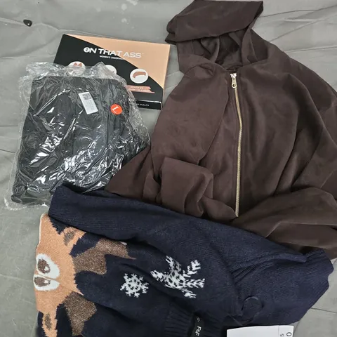 APPROXIMATELY 20 ASSORTED CLOTHING ITEMS IN VARIOUS SIZES, STYLES & COLOURS TO INCLUDE BRANDS SUCH AS F&F, ON THAT ASS, ZARA, ETC - COLLECTION ONLY