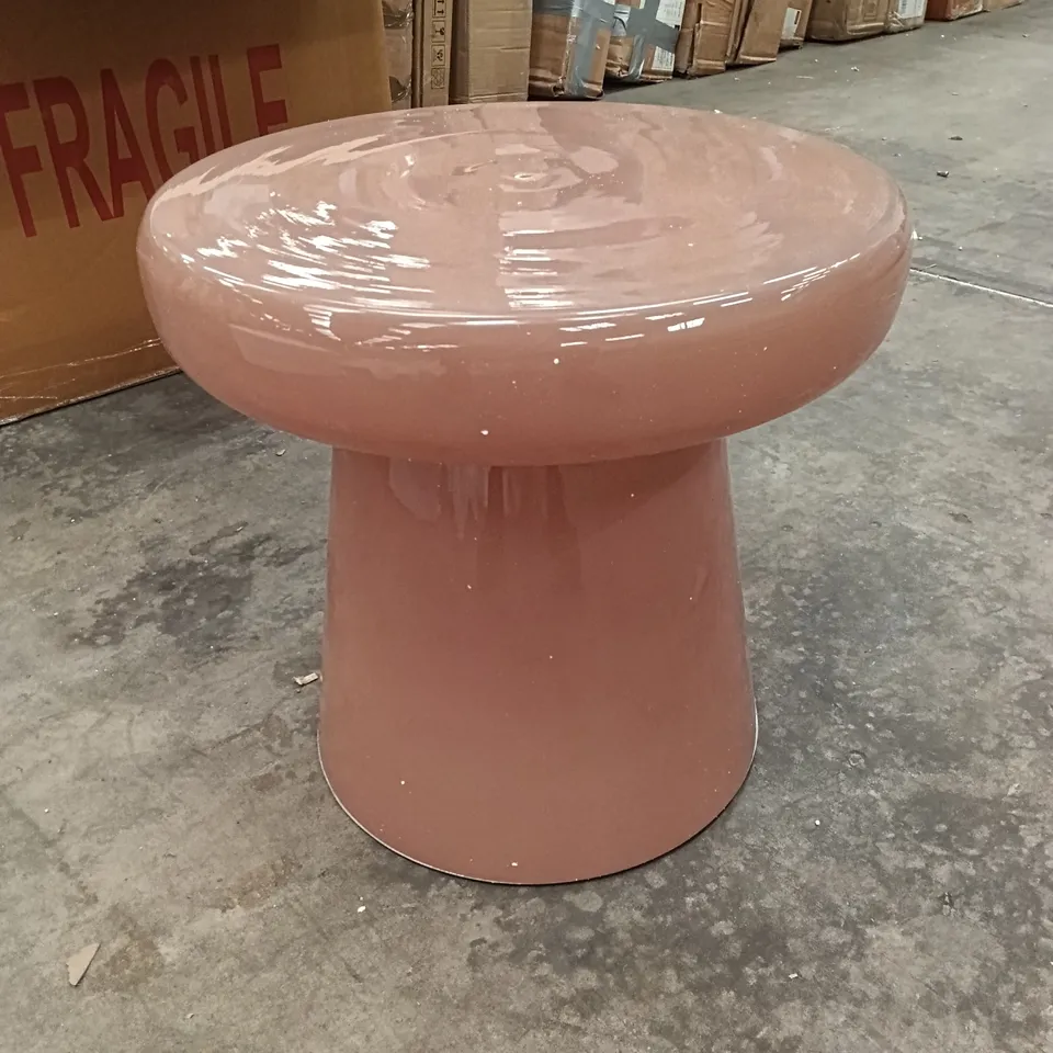 BOXED PINK PEDESTAL SIDE TABLE