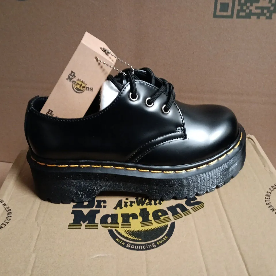 DR. MARTENS 1461 QUAD BLACK LEATHER SHOES – UK 3 (EU 36)