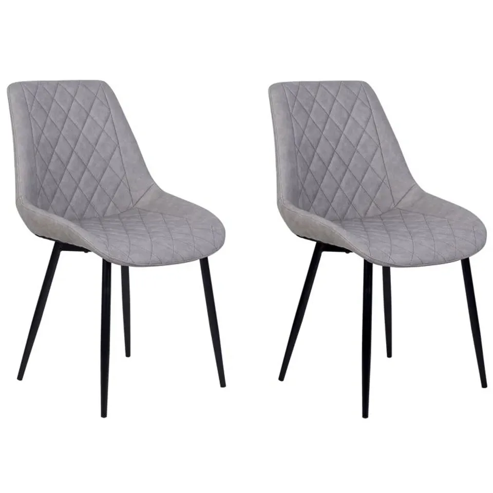 BOXED SET OF 2 RHETT UPHOLSTERED DINING CHAIRS - GREY (1 BOX)