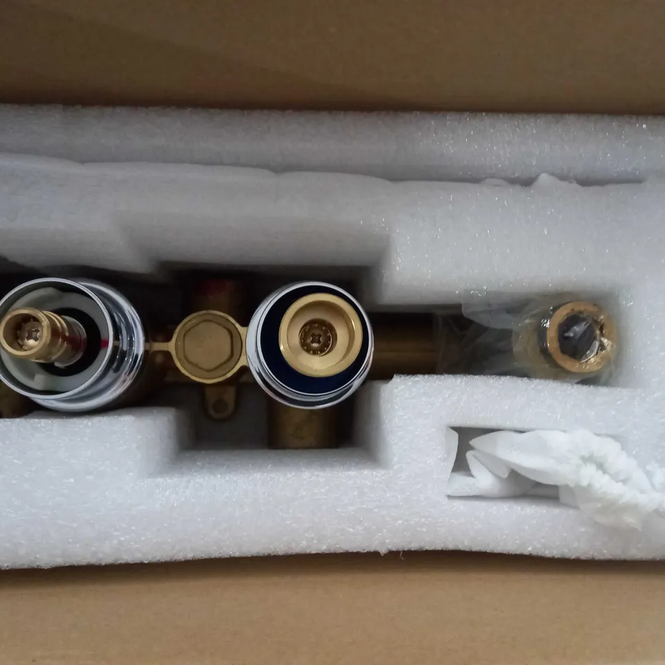 BOXED FLOW ROUND THERMOSTATIC CONCEALED SHOWER VALE WITH HANDSET - 2 OUTLETS