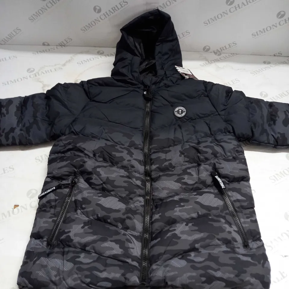 THREADBOYS ZEPPELIN PADDED COAT IN BLACK - 11-12 YEARS