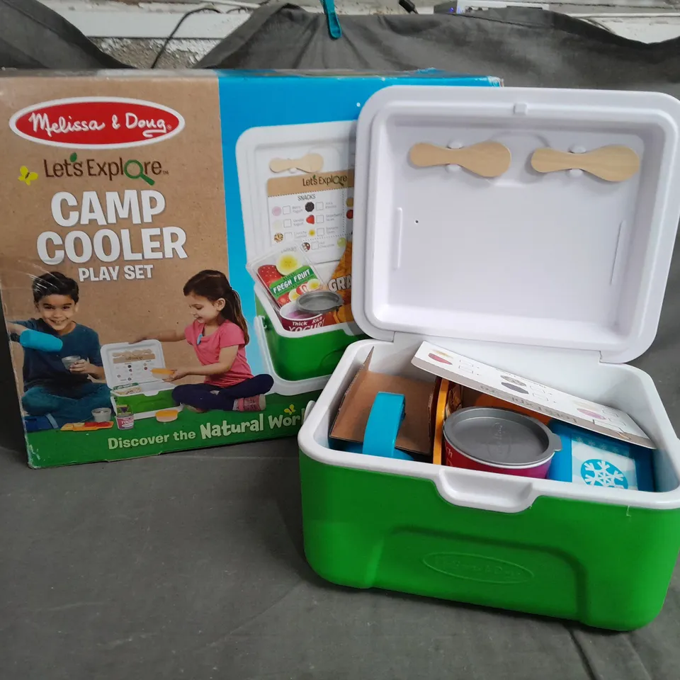 BOXED MELISSA & DOUG LET'S EXPLORE CAMP COOLER PLAY SET  