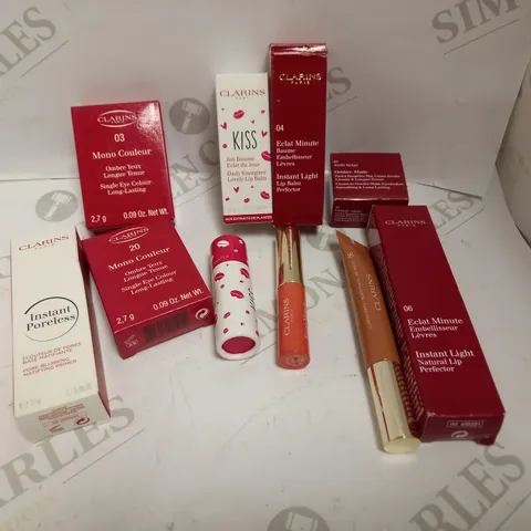 LOT OF APPROX 6 TO INCLUDE CLARINS LIB BALM , CLARINS MATTE EYESHADOW , ETC