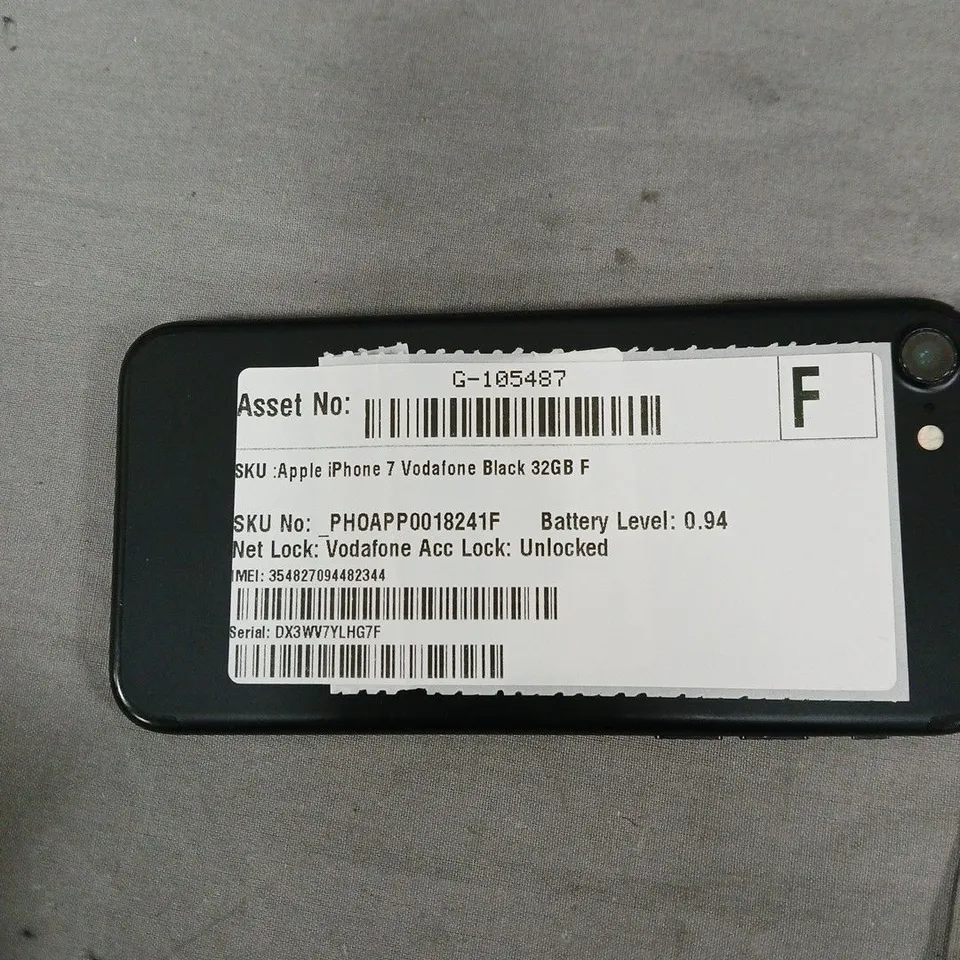 APPLE IPHONE 7 VODAFONE BLACK 32GB – UNLOCKED. PHONE DOES NOT POWER ON