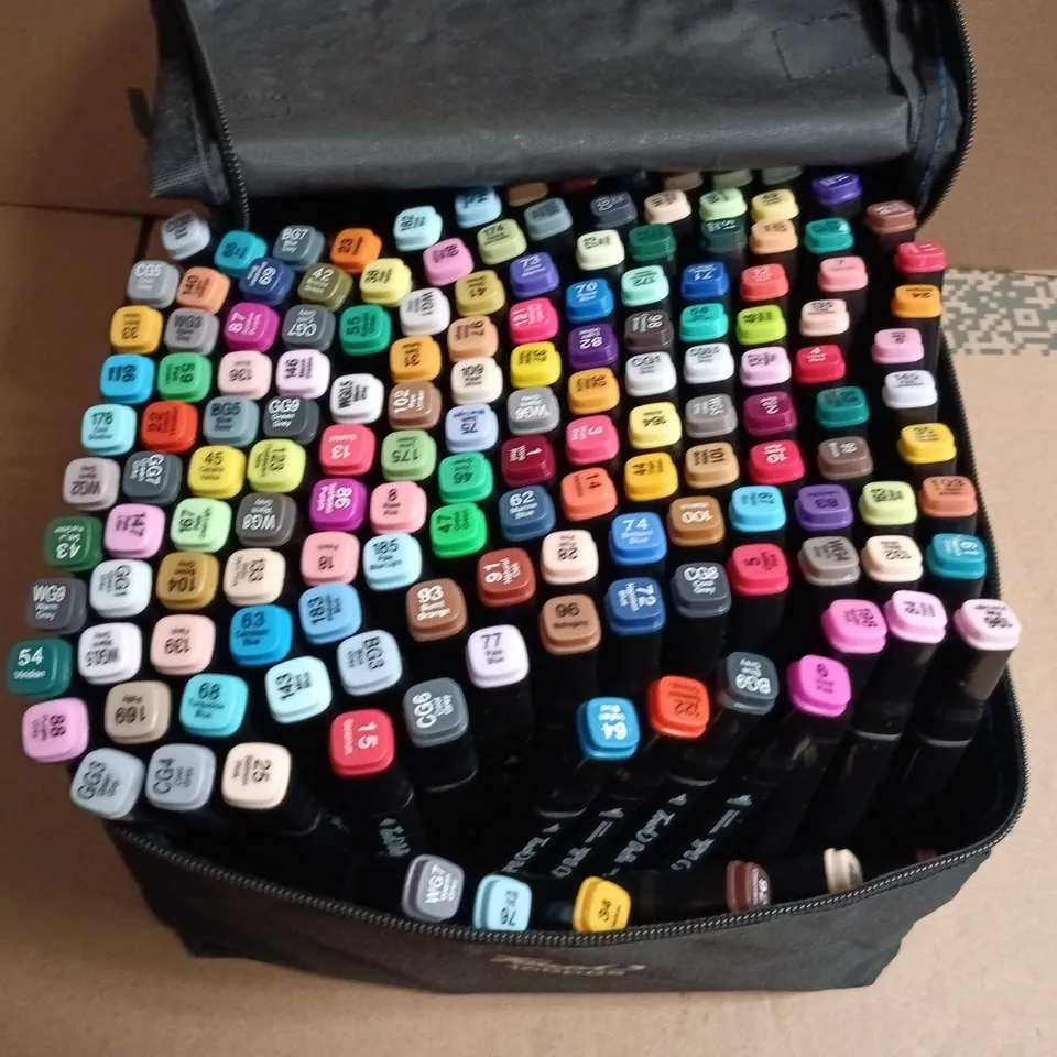 TOUCH MARKER SETS – 80-PIECE CYLINDRICAL CASE + 168-PIECE CARRY CASE (ART SUPPLIES)