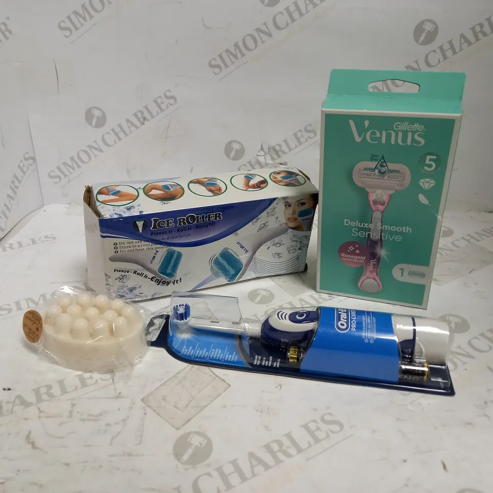 LOT OF APPROXIMATELY 12 ASSORTED HEALTH & BEAUTY ITEMS, TO INCLUDE VENUS RAZOR, ICE ROLLER, TOOTHBRUSH, ETC