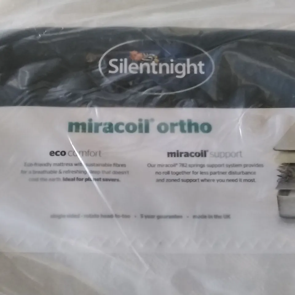 QUALITY BAGGED 5' KINGSIZE SILENTNIGHT ECO COMFORT MICROCOIL ORTHO MATTRESS