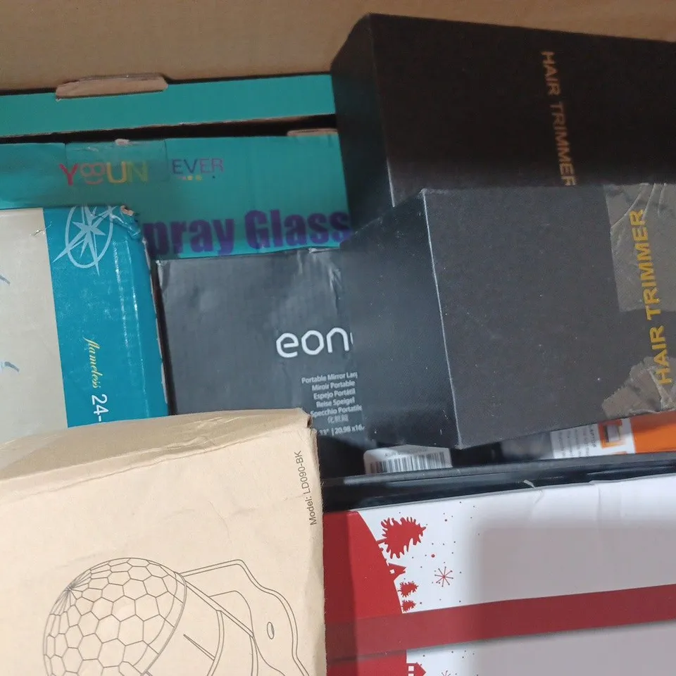BOX OF APPROXIMATELY 10 ASSORTED HOUSEHOLD ITEMS TO INCLUDE HAND WARMERS, EAR WAX REMOVAL KIT, DENTAL CASE, ETC