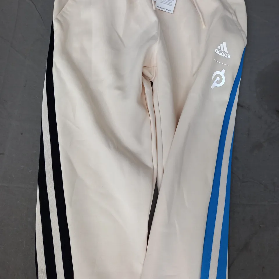 ADIDAS MENS JOGGERS IN CREAM/BLACK/BLUE SIZE SMALL