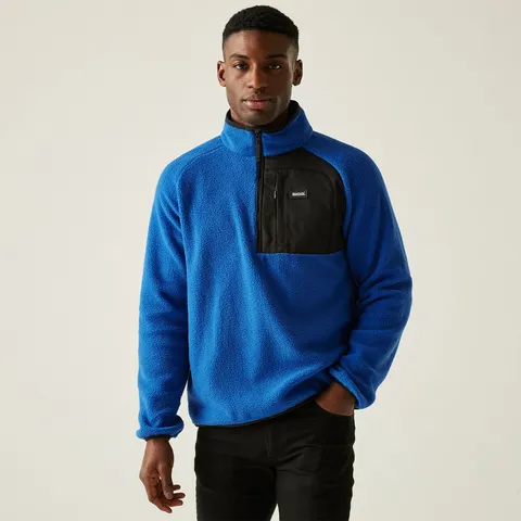 BRAND NEW REGATTA MEN'S FRANKIE BORG HALF ZIP FLEECE SNORKEL BLUE SIZE XL