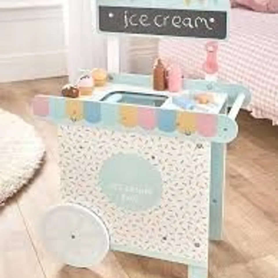 PUSH ALONG WOODEN ICE CREAM CART - COLLECTION ONLY RRP £49.99