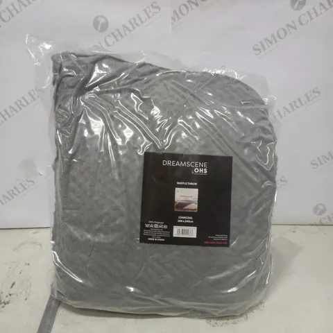 DREAMSCENE OHS WAFFLE THROW IN GREY