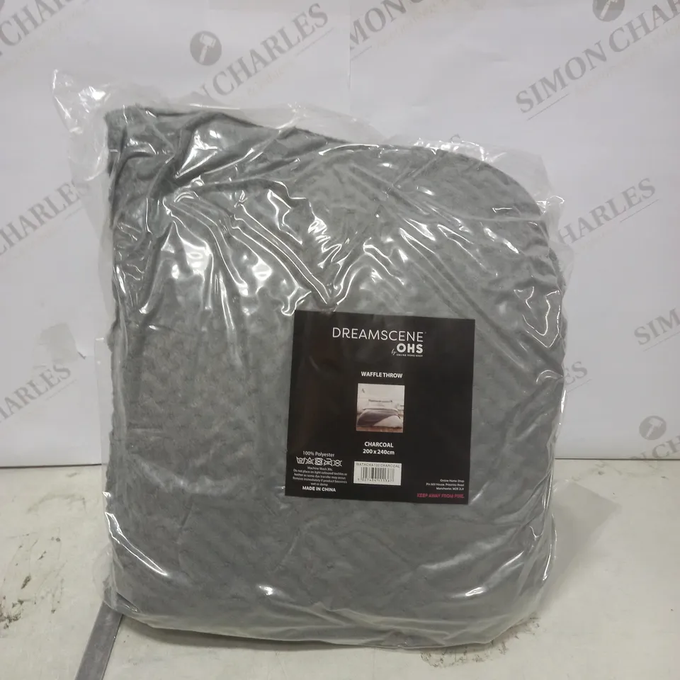 DREAMSCENE OHS WAFFLE THROW IN GREY