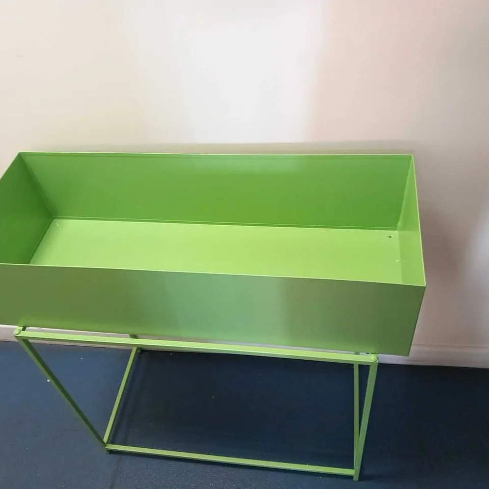 BRAND NEW MY HOME GREEN RAISED METAL PLANTER