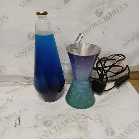 LAVA LAMP 17" CERAMIC DIP GLAZE, BLUE/PURPLE
