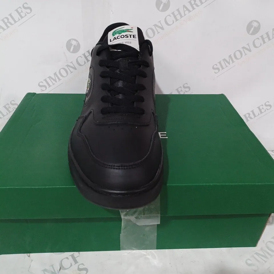 BOXED PAIR OF LACOSTE LINE SET SN44 SHOES IN BLACK UK SIZE 10