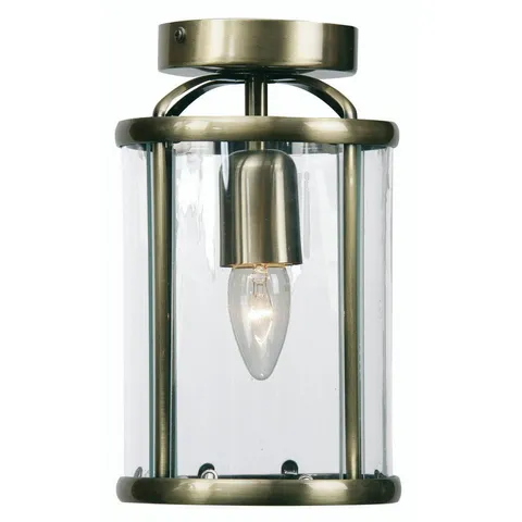 BOXED FERN FLUSH LANTERN ANTIQUE BRASS