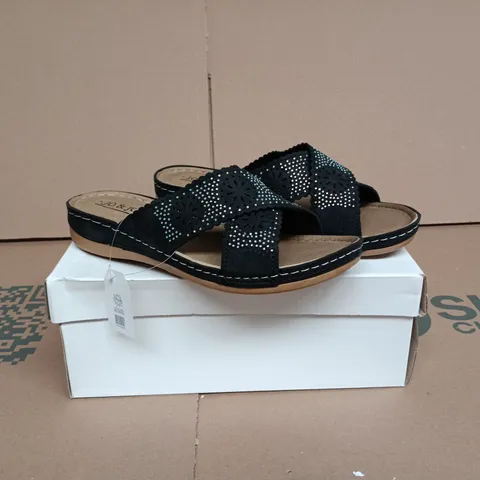 JO & JOE CUBA SANDALS BLACK SIZE EU 38 UK 5 BOXED