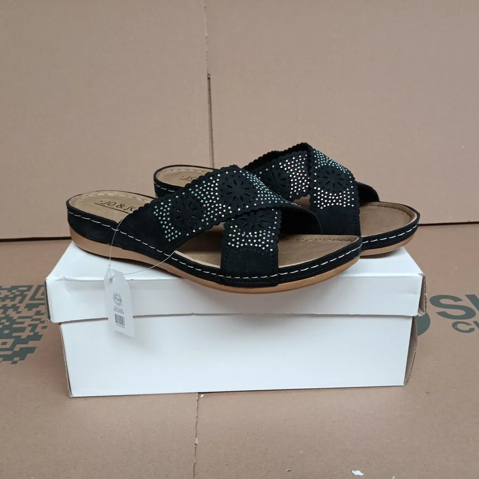 JO & JOE CUBA SANDALS BLACK SIZE EU 38 UK 5 BOXED