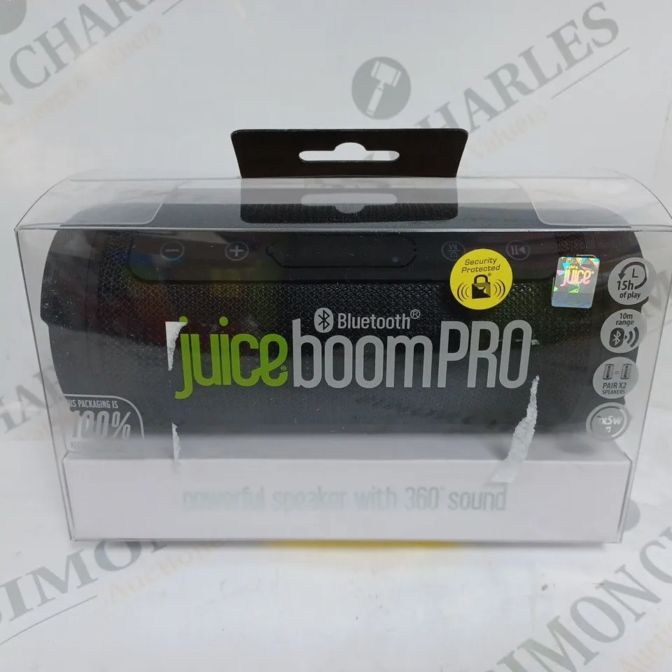 BOXED JUICEBOOMPRO PORTABLE BLUETOOTH SPEAKER 