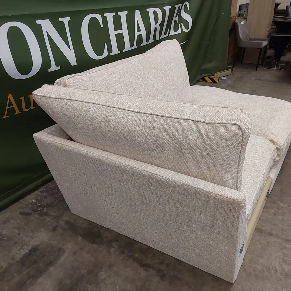 DESIGNER STAMFORD MEDIUM CORNER CHAISE CHUNKY CHENILLE OYSTER SOFA PART - INCOMPLETE SOFA PIECE