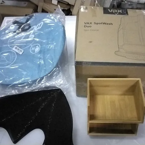 PALLET OF ASSORTED ITEMS INCLUDING A VAX SPOT WASH DUO , POP UP TENT , STACKABLE STORAGE BOXES , BAT WIGS 