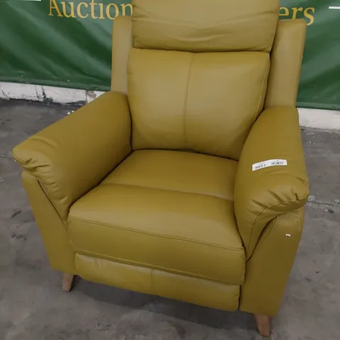 DESIGNER POWER RECLINING EASY CHAIR SAND LEATHER