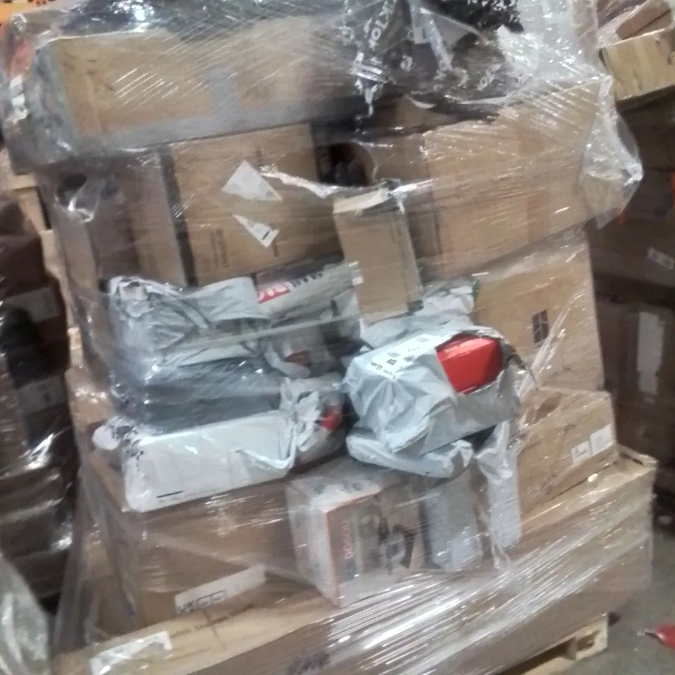 PALLET OF ASSORTED HOUSEHOLD GOODS AND PRODUCTS TO INCLUDE;SHOULDER MASSAGER,FOOD PROCESSOR,PRESSURE COOKER