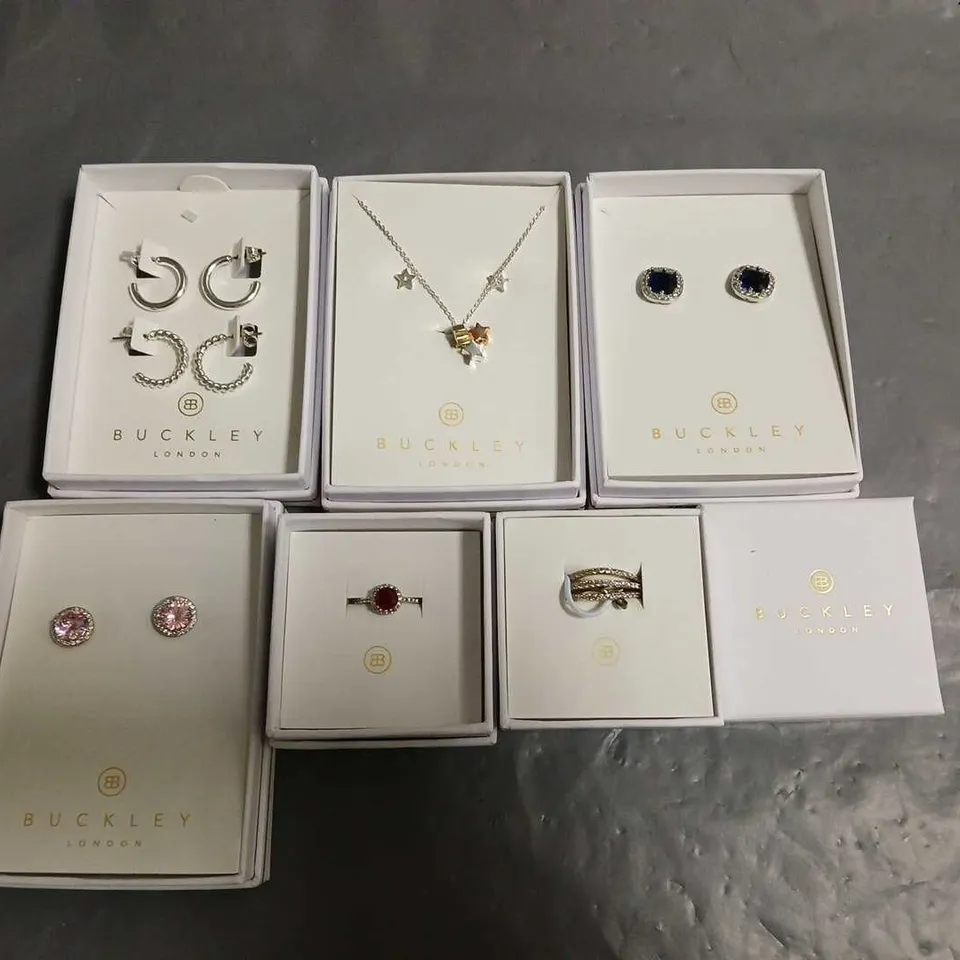 LOT OF 6 ASSORTED BOXED BUCKLEY LONDON JEWELLERY ITEMS