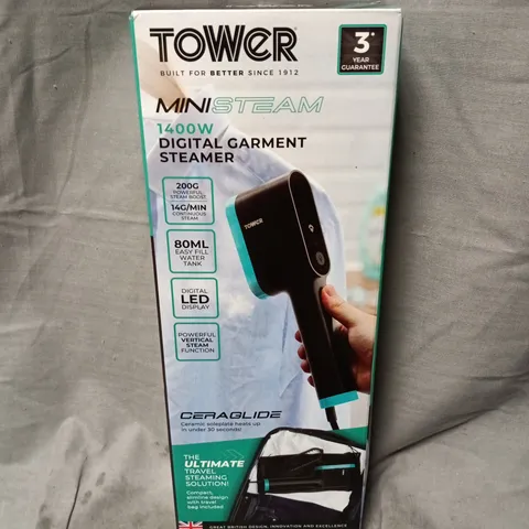BOXED AND SEALED TOWER MINISTEAM 1400W DIGITAL GARMENT STEAMER 