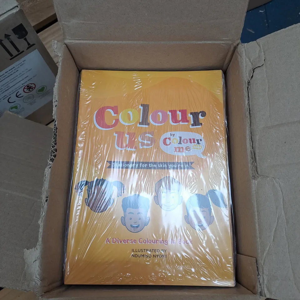 BOX OF APPROXIMATELY 125 COLOUR US BY COLOUR ME KIDS DIVERSE COLOURING BOOKS