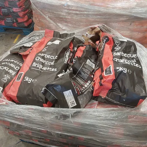 PALLET CONTAINING A LARGE QUANTITY OF CHARCOAL BRIQUETTE BAGS 