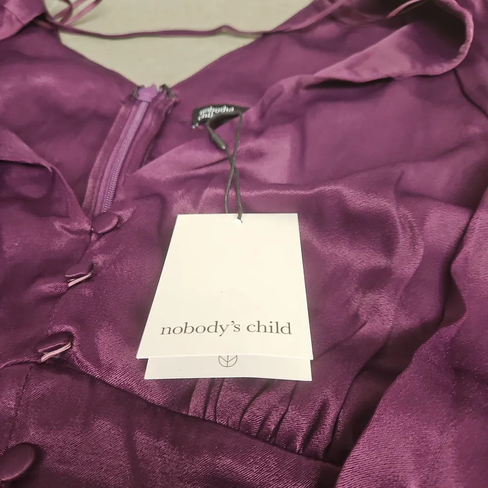 NOBODYS CHILD STELLA MINI DRESS PLAIN UK 14 PURPLE WITH TAGS