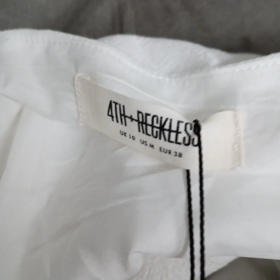 4TH+ RECKLESS HALTERNECK TOP IN WHITE SIZE 10