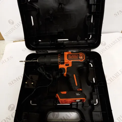 BLACK+DECKER 18 V CORDLESS 2-GEAR COMBI HAMMER DRILL POWER TOOL 