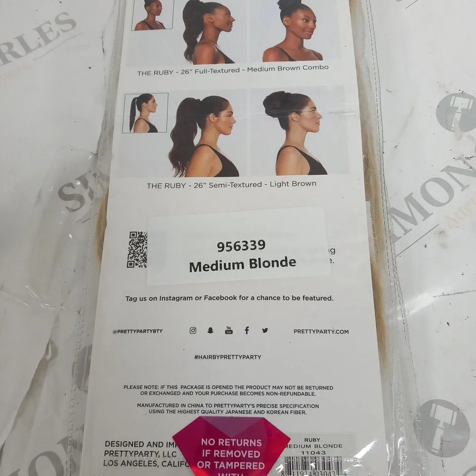 LOVE LAURA BY PRETTY PARTY THE RUBY MEDIUM BLONDE HAIR EXTENSION