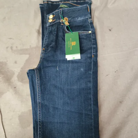 HOLLAND COOPER WOMEN'S HIGH RISE FLARED JEANS – UK SIZE 8L, DEEP INDIGO