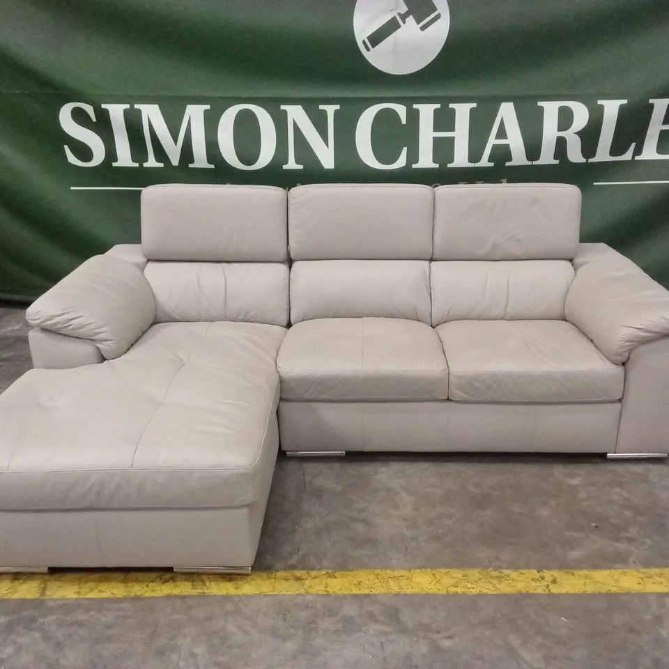 BRADY 100% PREMIUM LEATHER 3 SEATER LEFT-HAND CHAISE SOFA RRP £1399