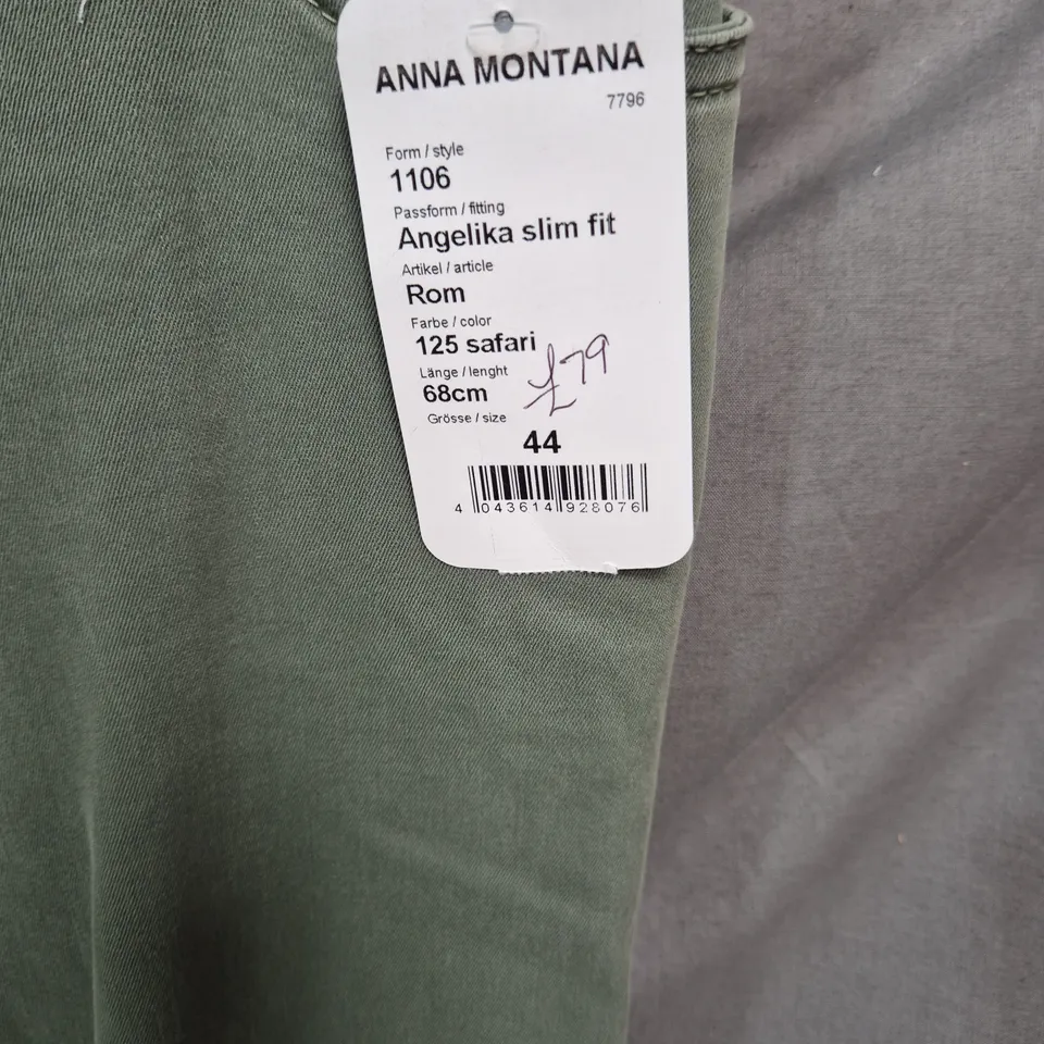 ANNA MONTANA ANGELIKA SLIM FIT JEANS – SAFARI GREEN, UK16 (EU44), SIZE 44