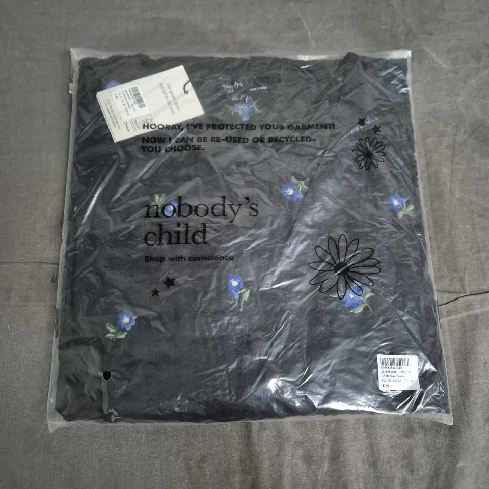 BAGGED NOBODY'S CHILD BROOKE BLOUSE – BLACK, UK 12 (EU 40, US 8)